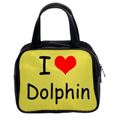 I Love Dolphin Twin-sided Satched Handbag by CowCowDemo