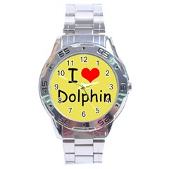 I Love Dolphin Stainless Steel Analogue Watch (round) by CowCowDemo