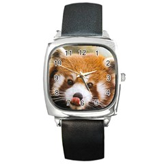 Red Panda2 Square Metal Watch