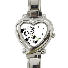 Panda3 Heart Italian Charm Watch