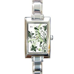 Flower1 Rectangular Italian Charm Watch