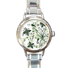 Flower1 Round Italian Charm Watch