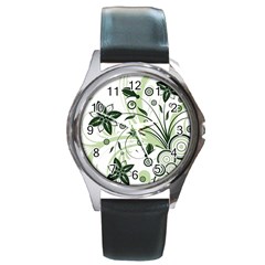 Flower1 Round Metal Watch by designergaze