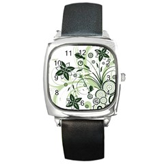 Flower1 Square Metal Watch by designergaze