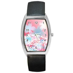 Flower2 Barrel Style Metal Watch