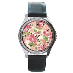 Flower3 Round Metal Watch