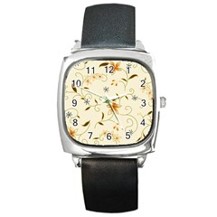 Flower4 Square Metal Watch