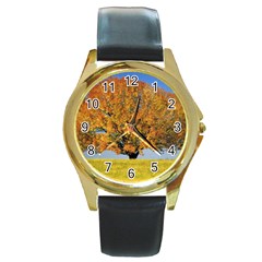 Tree1 Round Gold Metal Watch