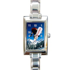 Snowboard Sport Airborne Classic Elegant Ladies Watch (rectangle)