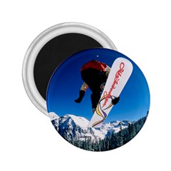 Snowboard Sport Airborne Regular Magnet (round)