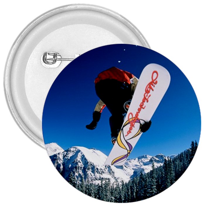 Snowboard Sport Airborne Large Button (Round)