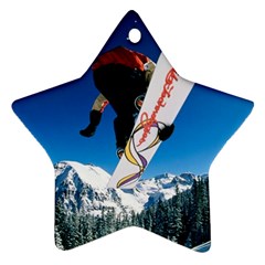 Snowboard Sport Airborne Ceramic Ornament (star) by ArtsCafecom3