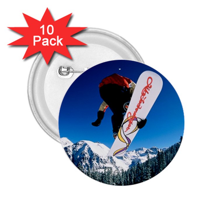 Snowboard Sport Airborne 10 Pack Regular Button (Round)