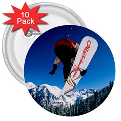 Snowboard Sport Airborne 10 Pack Large Button (round)