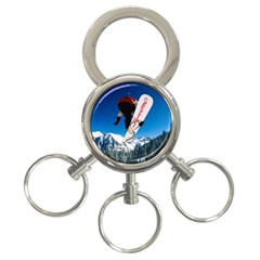 Snowboard Sport Airborne 3-ring Key Chain by ArtsCafecom3