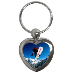 Snowboard Sport Airborne Key Chain (heart) by ArtsCafecom3