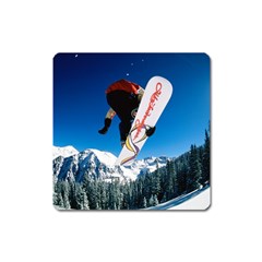 Snowboard Sport Airborne Magnet (square)