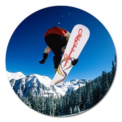 Snowboard Sport Airborne Magnet 5  (round)