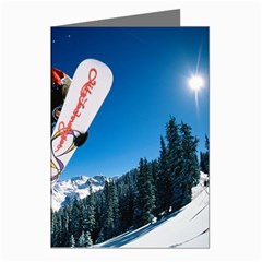 Snowboard Sport Airborne Greeting Cards (pkg Of 8)