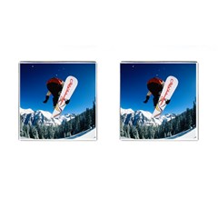 Snowboard Sport Airborne Cufflinks (square)