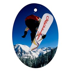 Snowboard Sport Airborne Oval Ornament (two Sides) by ArtsCafecom3