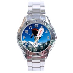 Snowboard Sport Airborne Stainless Steel Analogue Men’s Watch