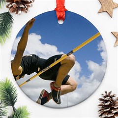 Jump  Ceramic Ornament (round) by ArtsCafecom3