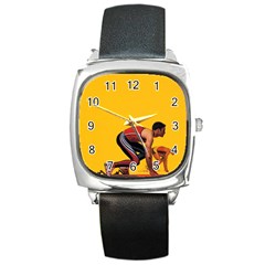 Running Sport Square Metal Watch