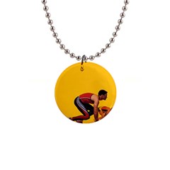 Running Sport 1  Button Necklace