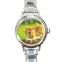 Cat5 Round Italian Charm Watch