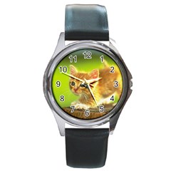 Cat5 Round Metal Watch