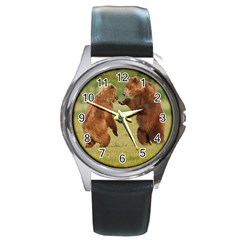 Bear4 Round Metal Watch by designergaze