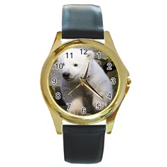 Bear3 Round Gold Metal Watch by designergaze