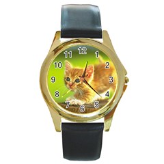 Cat5 Round Gold Metal Watch