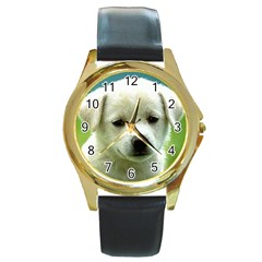 Dog1 Round Gold Metal Watch