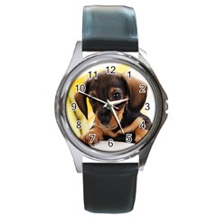 Dog3 Round Metal Watch