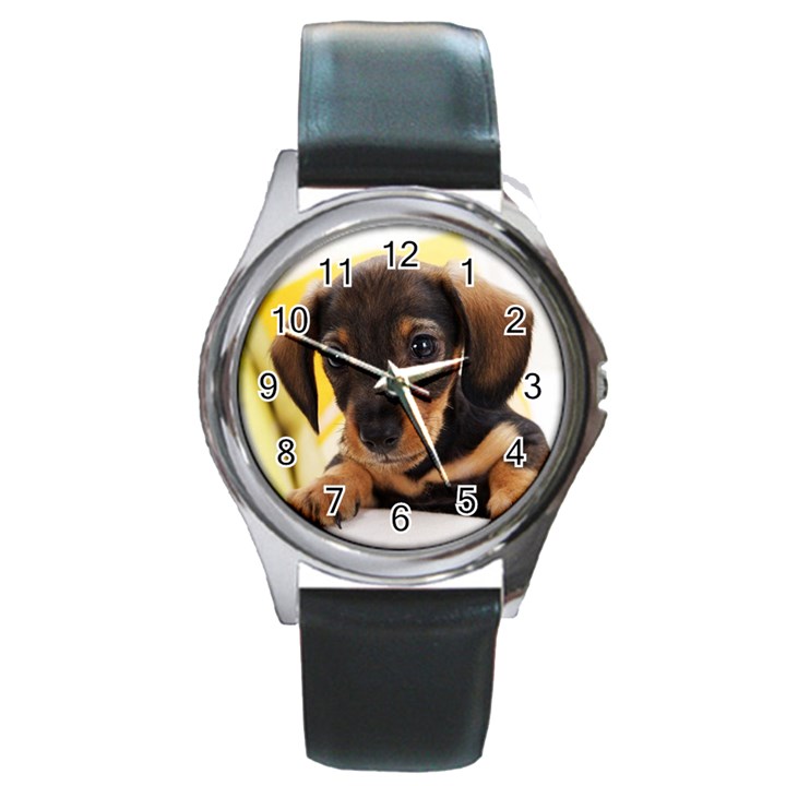 Dog3 Round Metal Watch