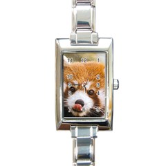 Red Panda2 Rectangular Italian Charm Watch