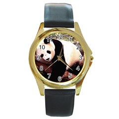 Panda1 Round Gold Metal Watch