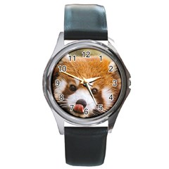 Red Panda2 Round Metal Watch