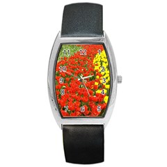 Flower1 Barrel Style Metal Watch