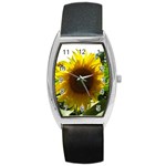 Flower2 Barrel Style Metal Watch Front