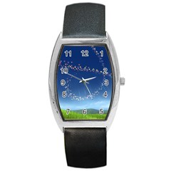 Flower3 Barrel Style Metal Watch