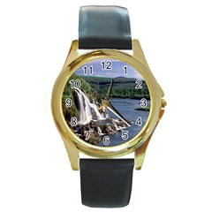 Land2 Round Gold Metal Watch