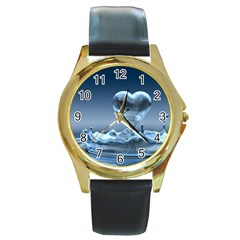 Water2 Round Gold Metal Watch