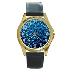 Water3 Round Gold Metal Watch