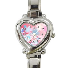 Flower2 Heart Italian Charm Watch