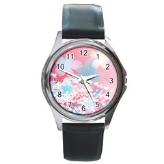 Flower2 Round Metal Watch by designergaze