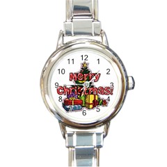 Xmas1 Round Italian Charm Watch by designergaze