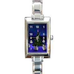 Xmas6 Rectangular Italian Charm Watch